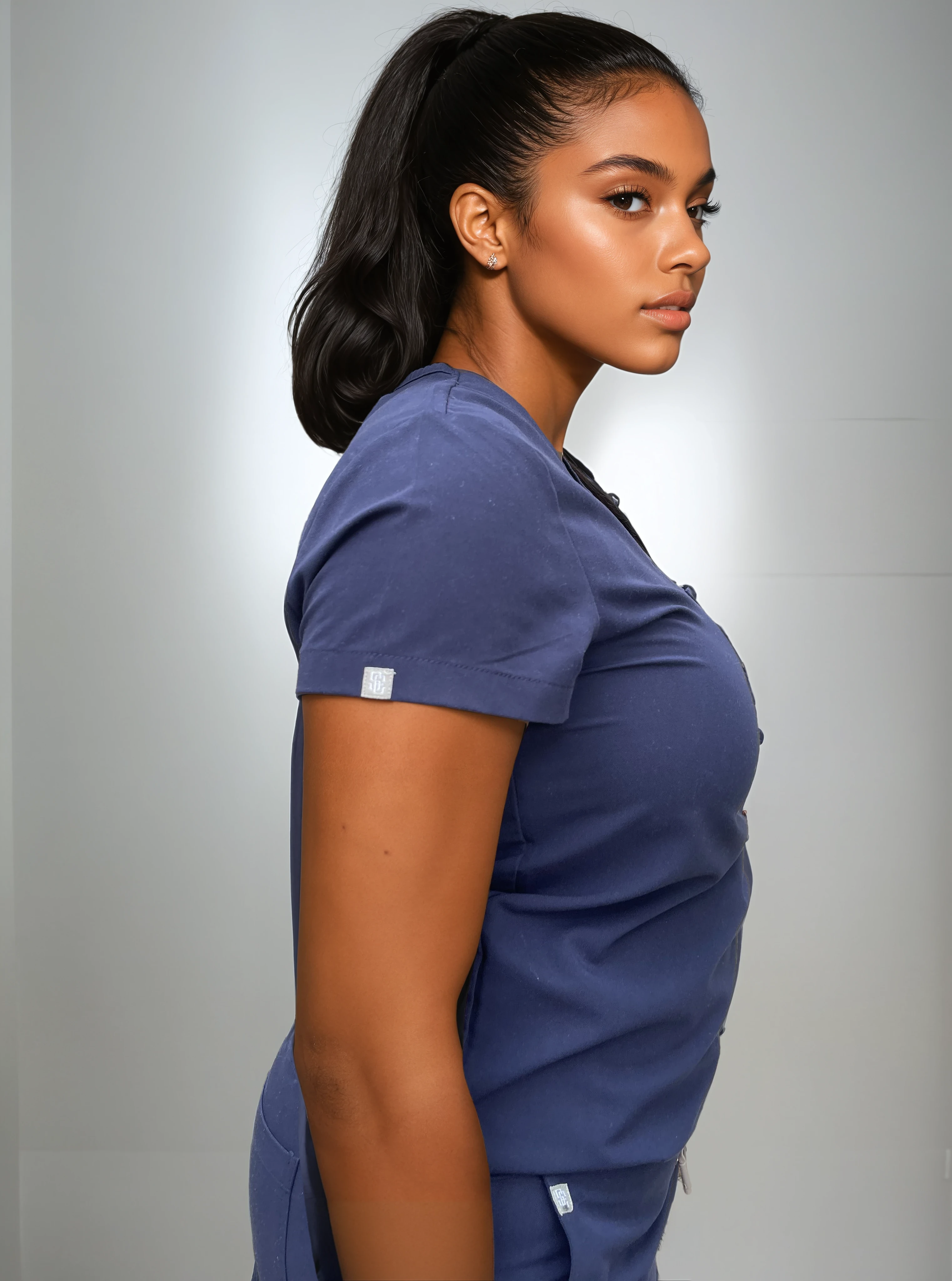 Snatch Eleven Navy Blue Scrub Top