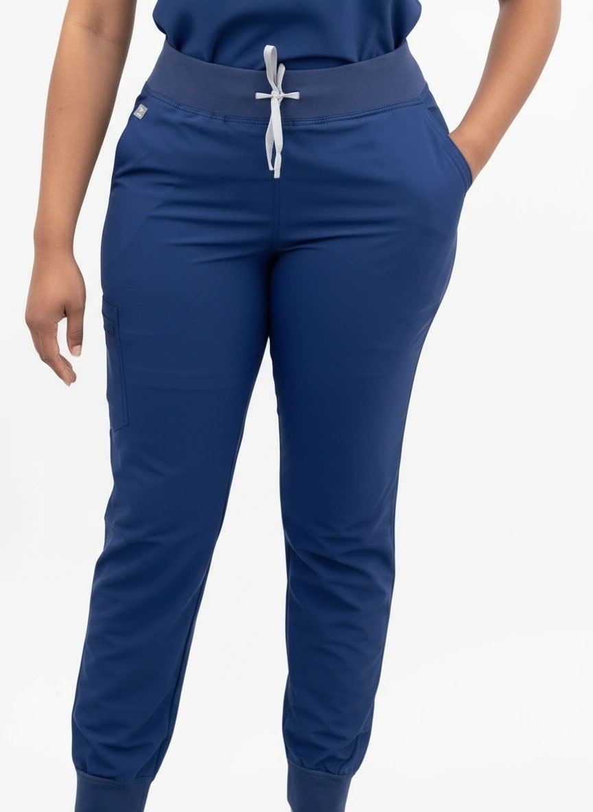 Navy Blue Scrub Joggers Snatch Eleven