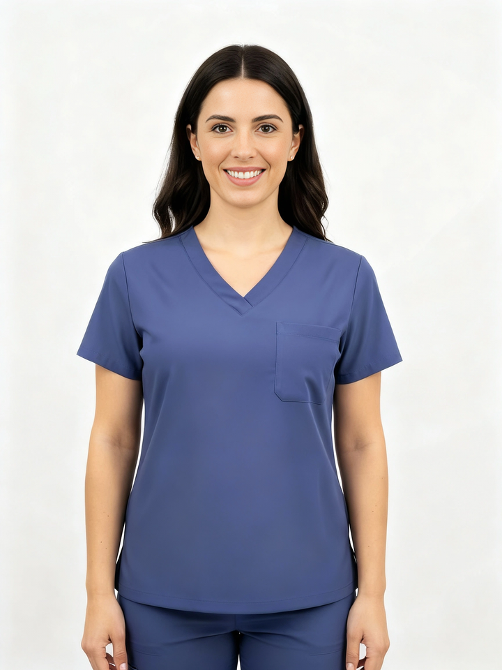 Navy blue Scrub Top Vneck