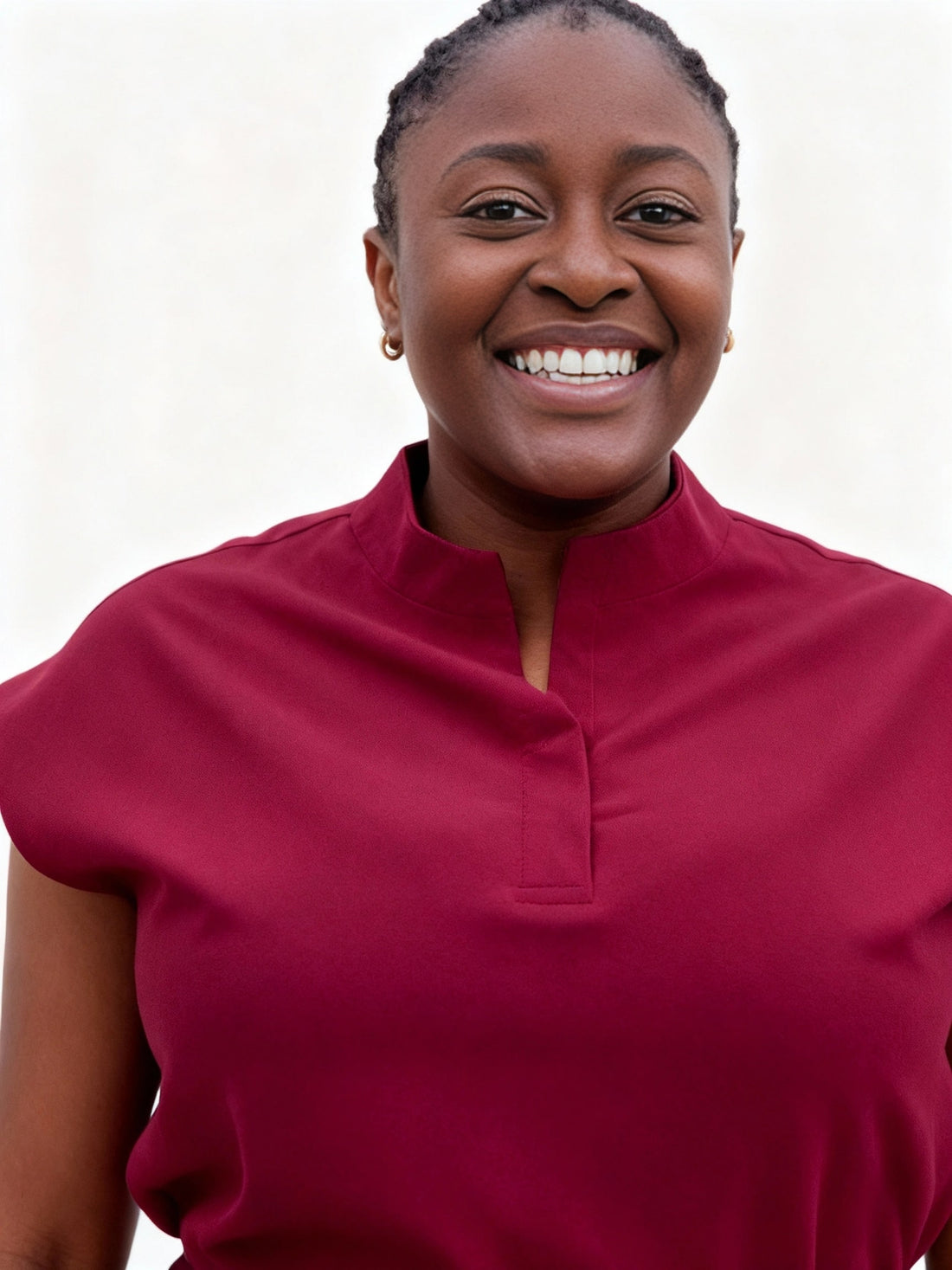 Mandarin Collar Scrub Set (Mango Sleeve Top & Straight Pants)