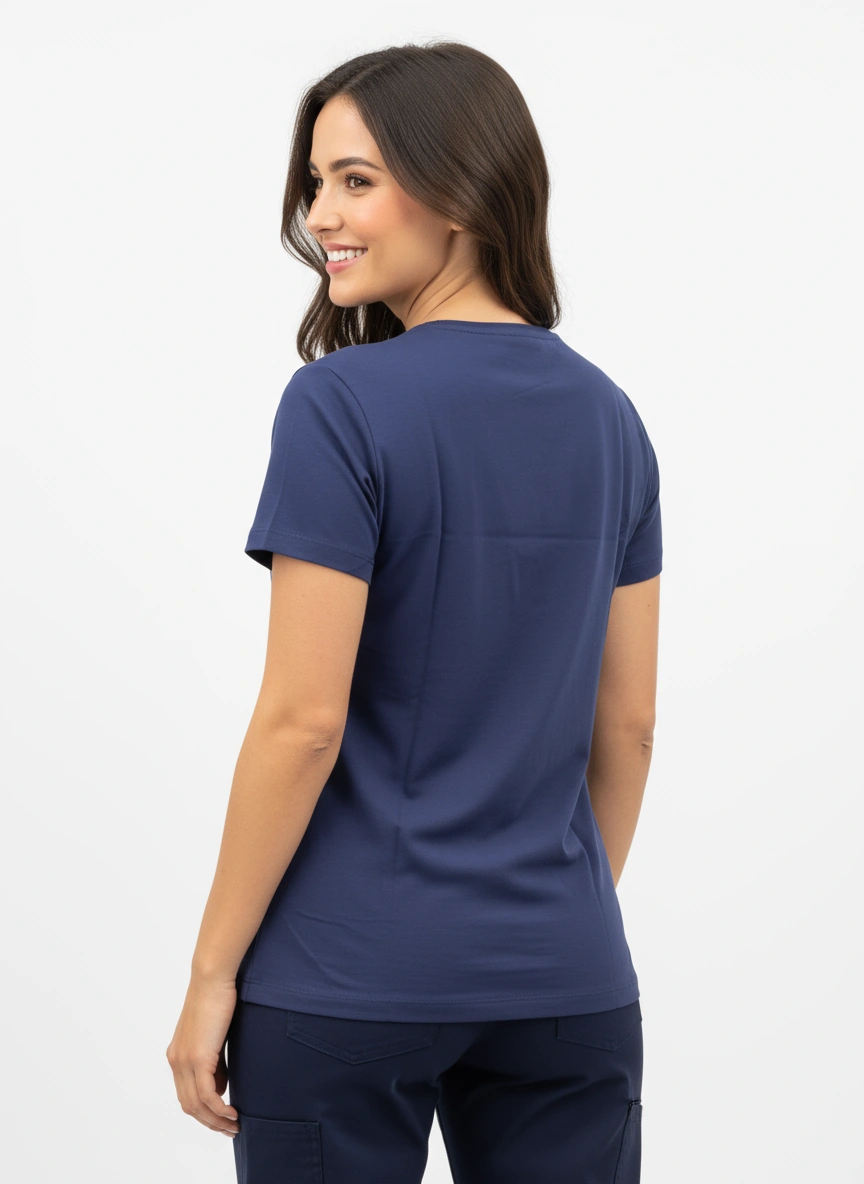 Navy Blue Scrub Top