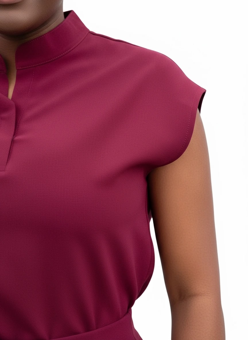 Mandarin Collar Scrub Set (Mango Sleeve Top & Straight Pants)