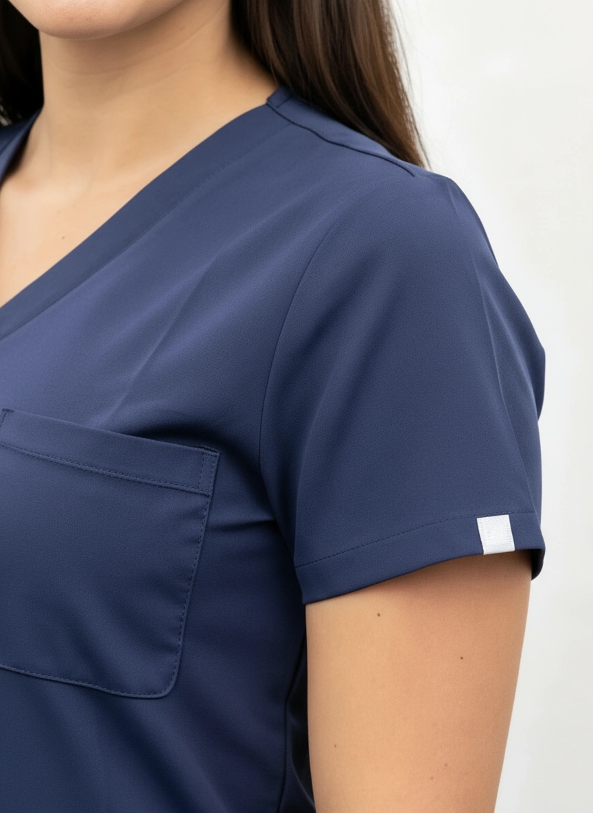 Navy Blue Scrub Top Vneck